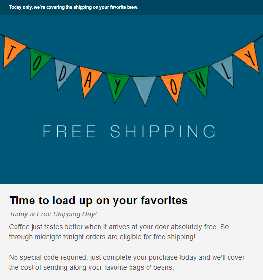 free shipping day email example