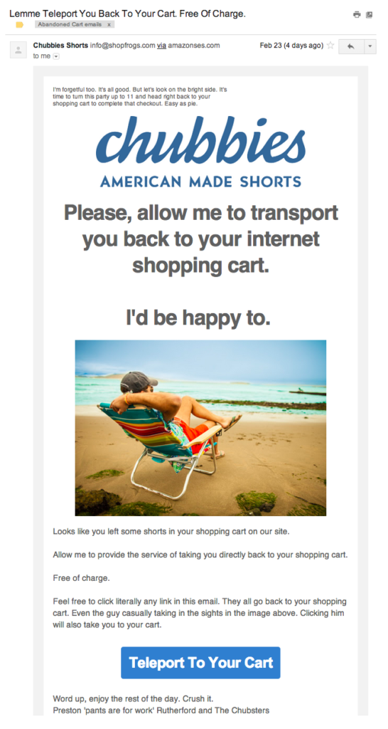 abandoned cart emails chubbies