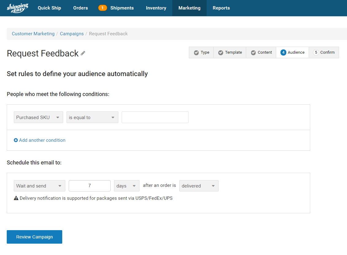 feedback management in e-commerce automated email requests