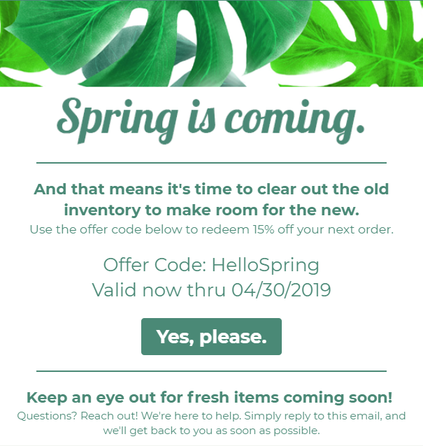 e-commerce email marketing mistakes spring email