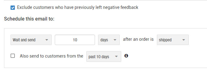 Amazon feedback request schedule
