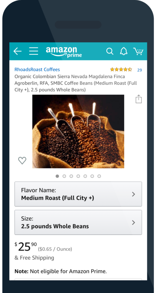 optimizing amazon listings for mobile RhoadsRoast Coffee mobile view
