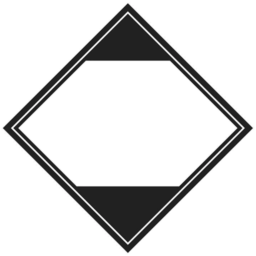 Square-on-point label for hazardous products shipping USPS