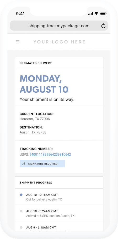 USPS, FedEx, and UPS tracking