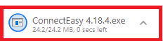 The ConnectEasy.exe file will show in a different location, depending on your browser. 
